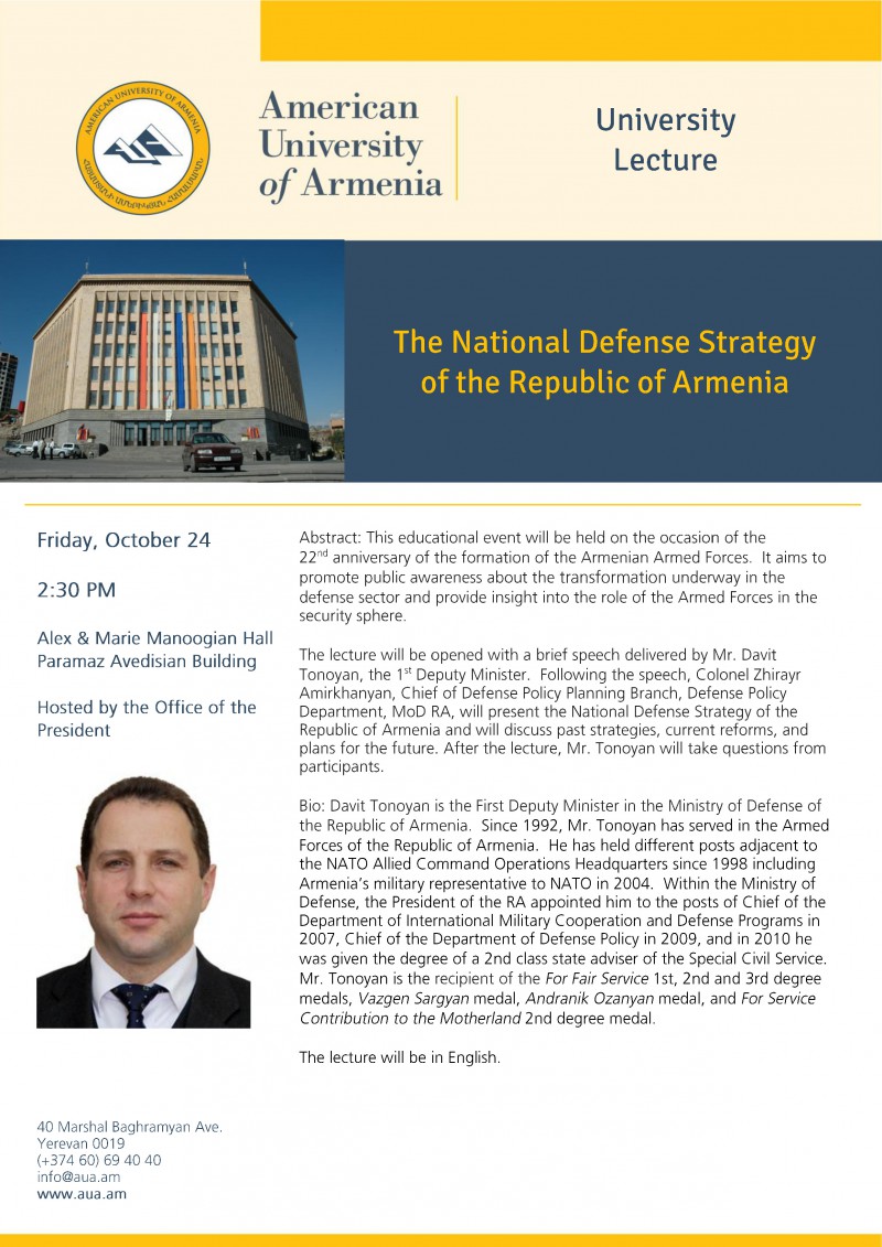 The National Defense Strategy of the Republic of Armenia