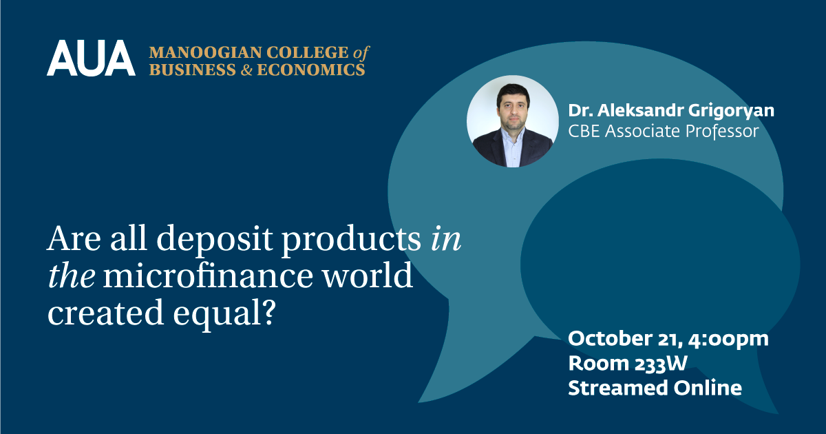 Research Seminar Series on Financial Inclusion: Are All Deposit Production in the Microfinance World Created Equal?