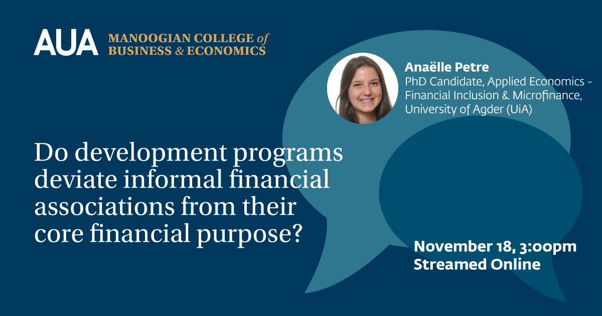 Research Seminar Series on Financial Inclusion: Do development programs deviate informal financial associations from their core financial purpose?