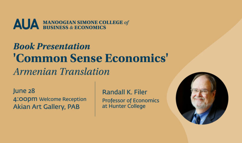Book Presentation 'Common Sense Economics' - AUA Manoogian Simone College of Business and Economics