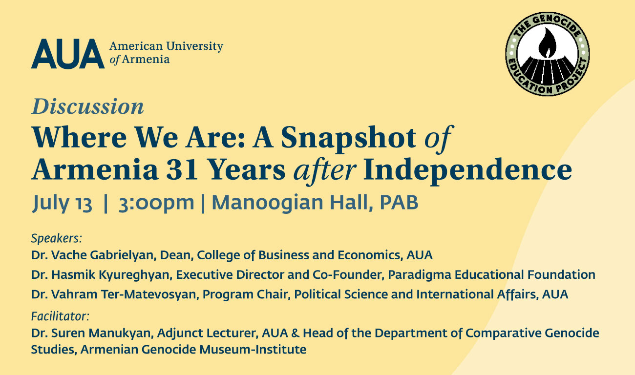 Discussion: Where we are: A Snapshot of Armenia 31 Years after Independence