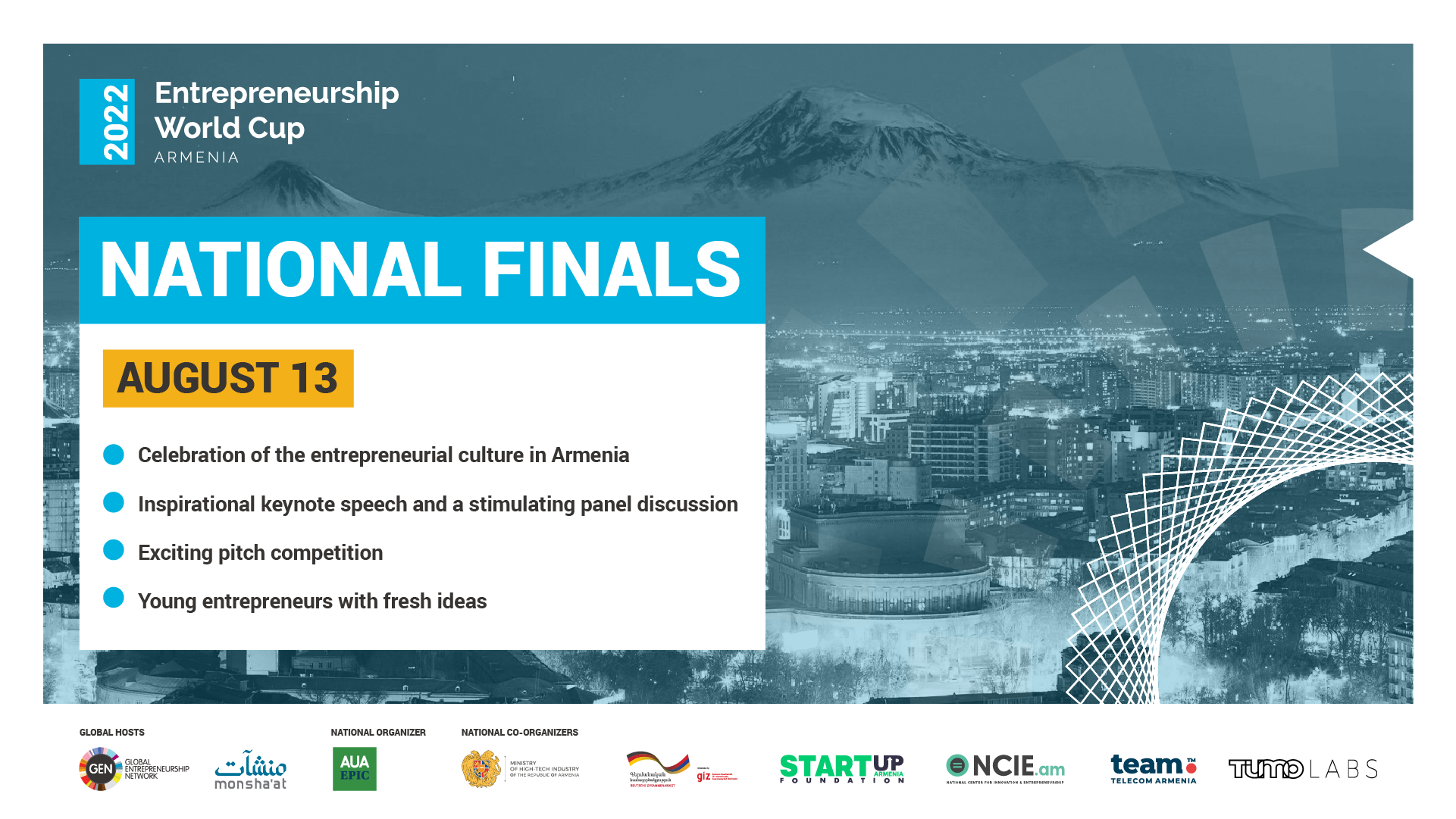 Entrepreneurship World Cup (EWC) Armenia 2022 National Finals - American University of Armenia Large Auditorium August 13