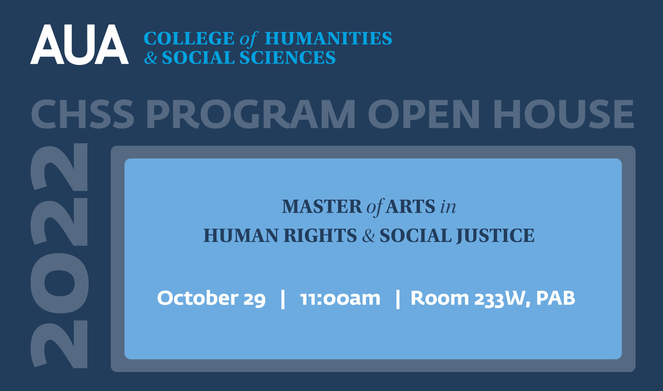 MA Human Rights and Social Justice Program Open House Event