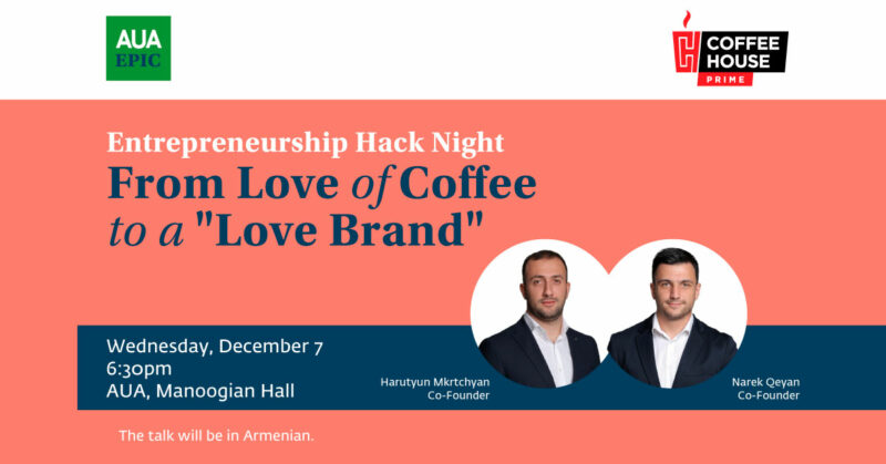 Entrepreneurship Hack Night From Love of Coffee to a Love Brand