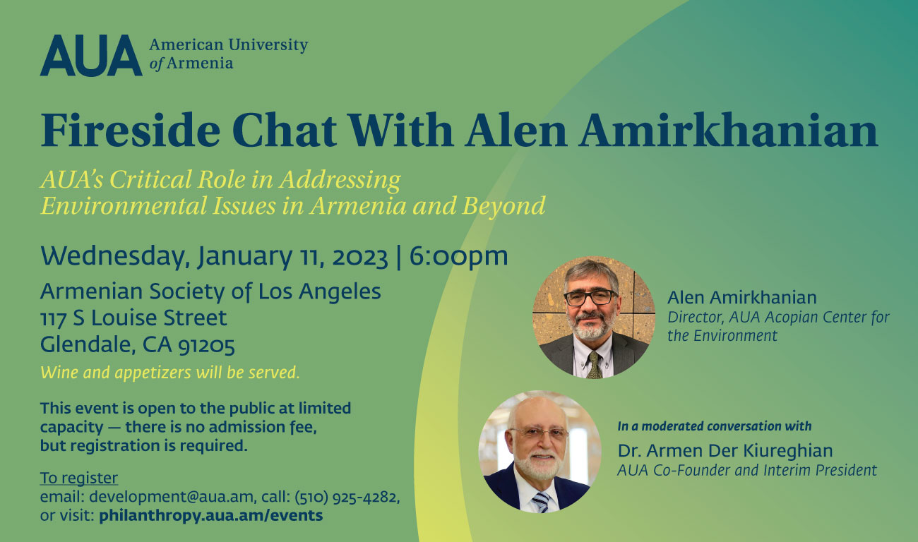 Fireside Chat with Alen Amirkhanian moderated by AUA Interim President and Co-Founder Dr. Armen Der Kiureghian