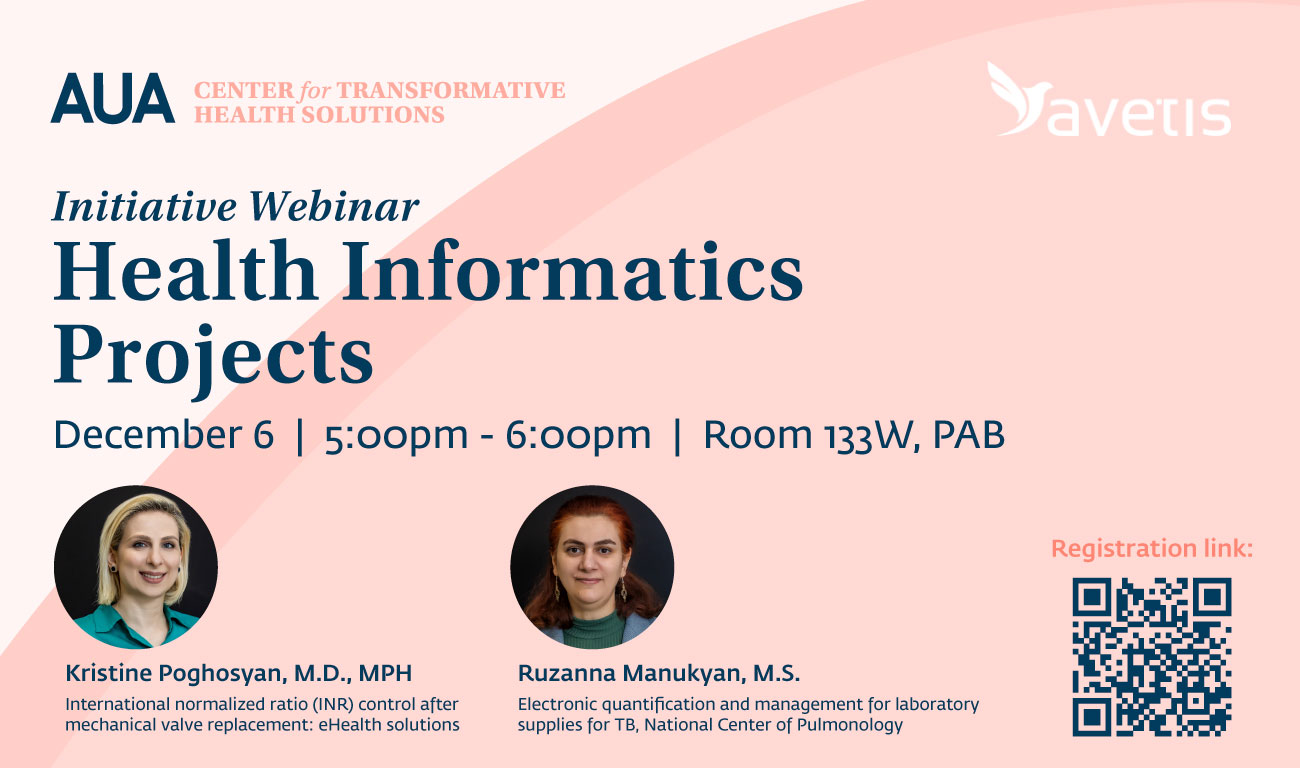 Initiative Webinar "Health Informatics Projects" by OCE for Transformative Health Solutions