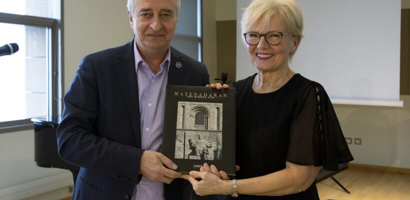 Dr. Markides Receives Book of Armenian Manuscripts from Matenadaran