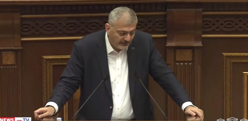 Vache Gabrielyan Speaking in Parliament