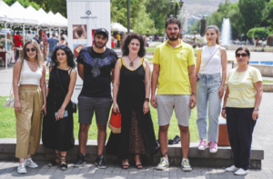 AUA interns with vendors at the Rootsmade fair in Yerevan, August 2022