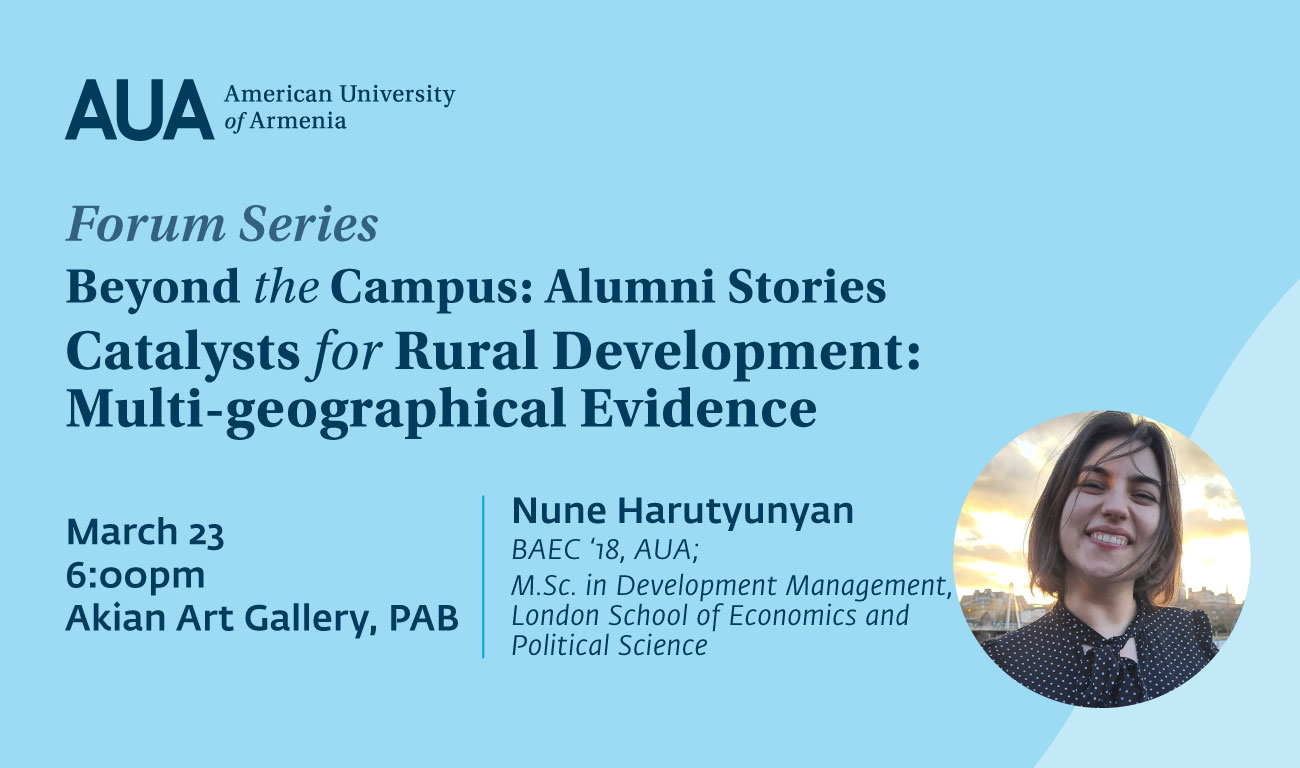 Forum Series Beyond the campus: Alumni stories Catalysts for Rural Development: Multi-geographical Evidence