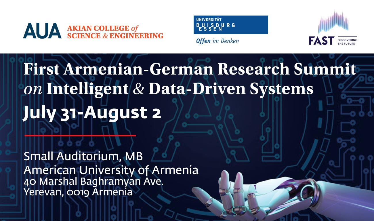 Register for the "First Armenian-German Research Summit on Intelligent & Data-Driven Systems" at the American University of Armenia.