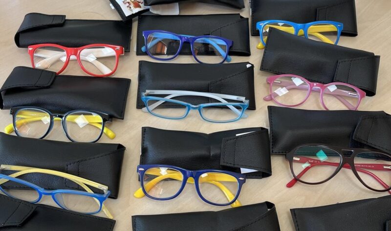 eyeglasses of various colors