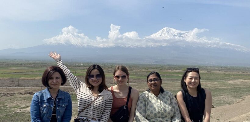 Leeds students in front of Mt. Ararat