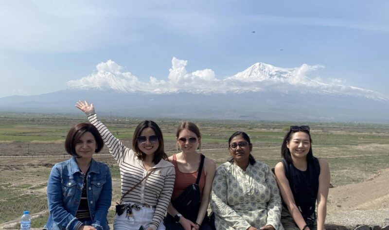 Leeds students in front of Mt. Ararat